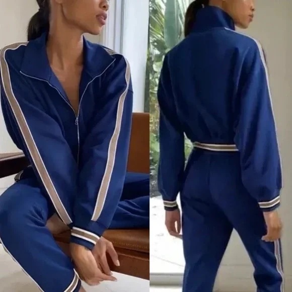 The Group Babaton * Aritzia Rocket Cropped Track Jacket XS Excellent Pre-owned - Picture 1 of 7